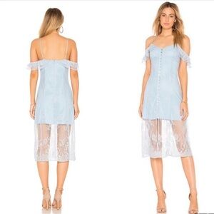 NWT MAJORELLE White Oak‎ Dress in Dusty Blue Size Small